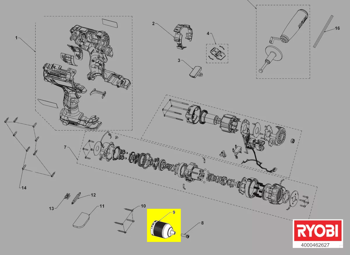 Mandrin réf. 5131041853 Ryobi